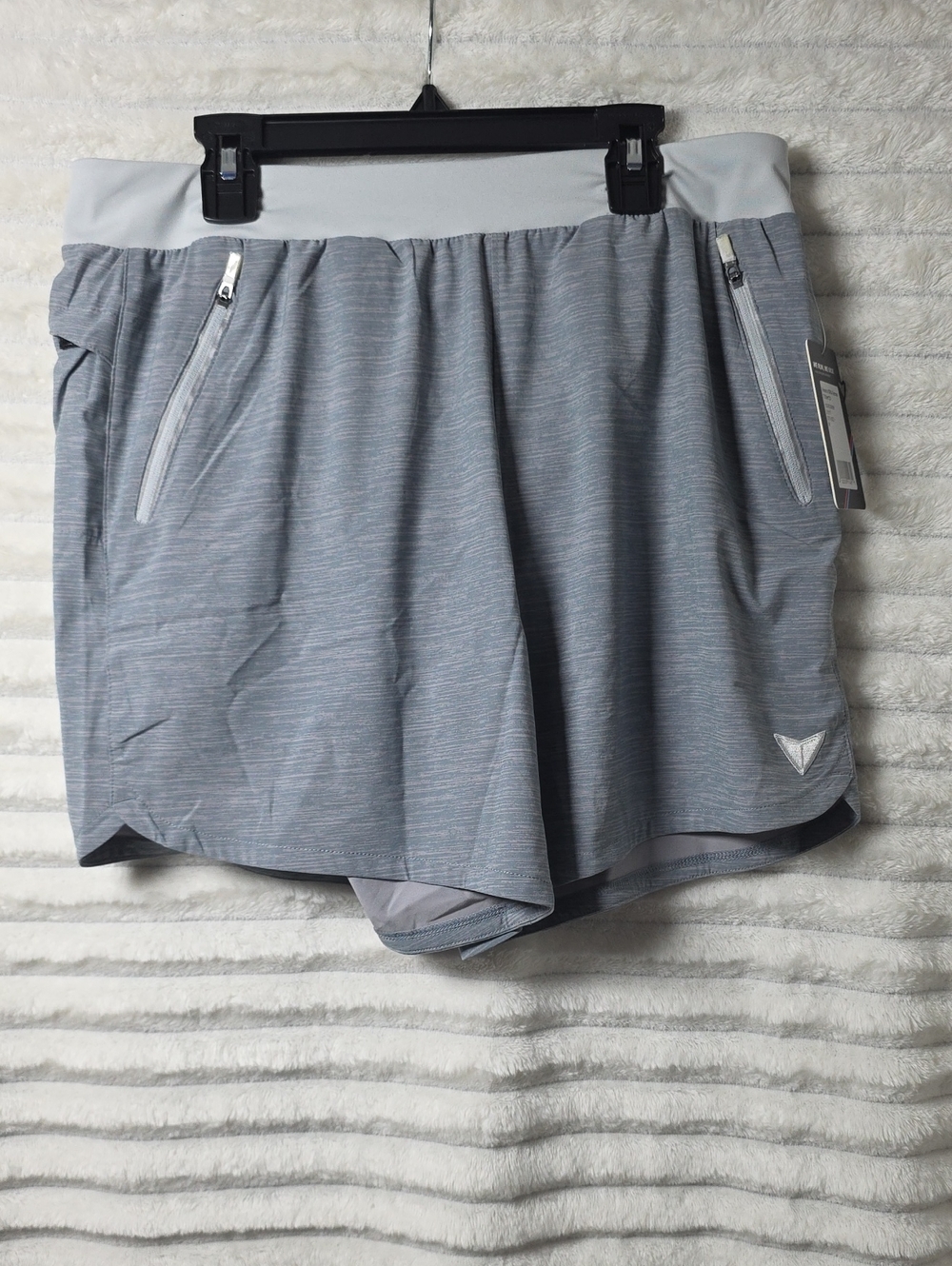 0478‎ Korsa Women's Gray Athletic Shorts with Built In Underwear; Medium
